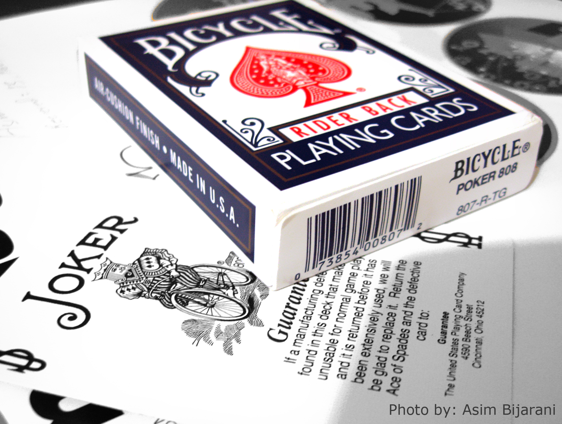 A deck of Bicycle Playing Cards;